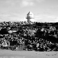 Buy canvas prints of The disused lighthouse at Coney Beach Porthcawl  by Gaynor Ball