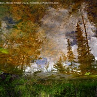 Buy canvas prints of An artistic colorful refection in a natural thermal mineral spring by PhotOvation-Akshay Thaker