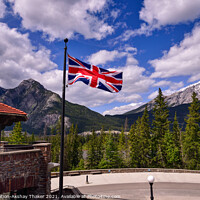 Buy canvas prints of  A British Union flag flies in Banff national park, Canada by PhotOvation-Akshay Thaker