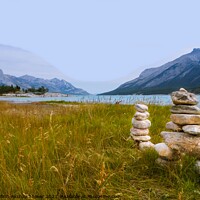 Buy canvas prints of An inuksuk is a figure made of piled stones by PhotOvation-Akshay Thaker
