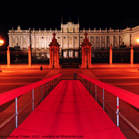 Buy canvas prints of Royal palace of Madrid Rare midnight composition by PhotOvation-Akshay Thaker
