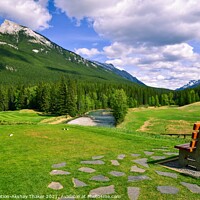 Buy canvas prints of Lush green view of the golf ground in Banff National Park.  by PhotOvation-Akshay Thaker