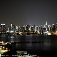 Buy canvas prints of Poster perfect New York city panoramic illuminated skyline  by PhotOvation-Akshay Thaker