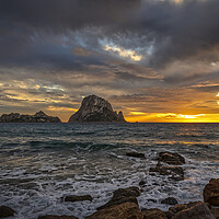 Buy canvas prints of Spectacular sunset in Ibiza with Es Vedra as the protagonist by Vicen Photo