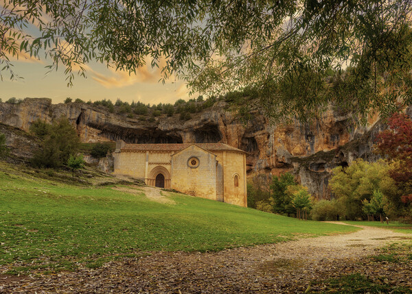 The Templar hermitage of San Bartolome at sunset Picture Board by Vicen Photo