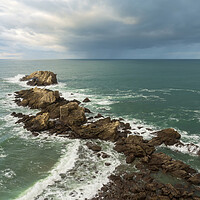 Buy canvas prints of Seascape from a viewpoint of Zarautz by Vicen Photo