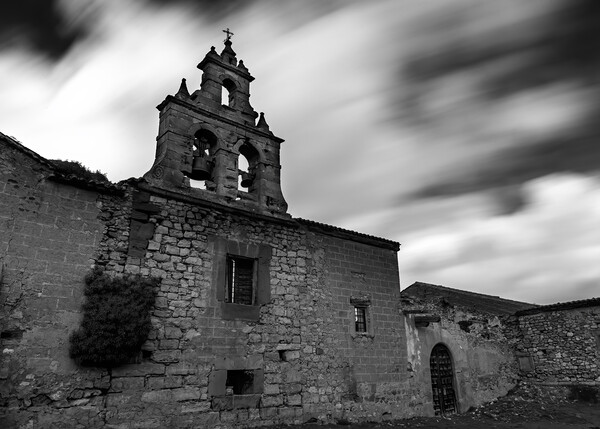 Abandoned church in black and white, Soria Picture Board by Vicen Photo