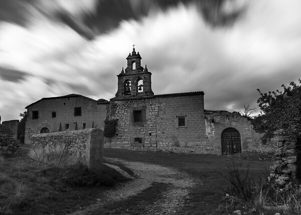 Path to an abandoned church in black and white Picture Board by Vicen Photo