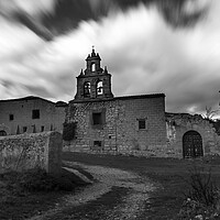 Buy canvas prints of Path to an abandoned church in black and white by Vicen Photo