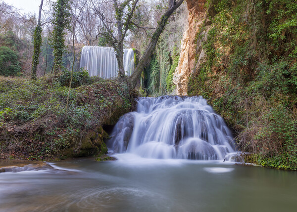Double waterfall in long exposure at the stone monastery Picture Board by Vicen Photo