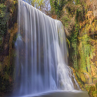 Buy canvas prints of La caprichosa waterfall in stone monastery in long exposure by Vicen Photo