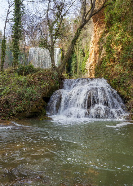 A double waterfall in the natural park of the stone monastery Picture Board by Vicen Photo