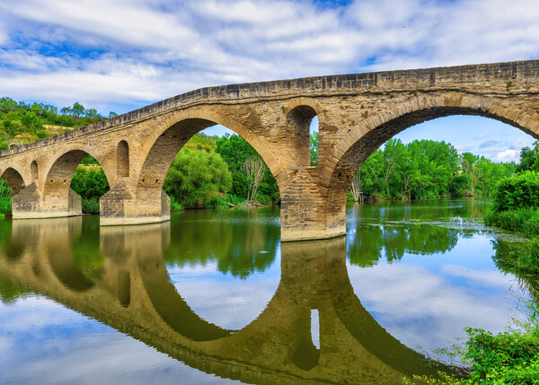 Photograph with the Roman bridge of Puente la Reina on the way to Santiago Picture Board by Vicen Photo