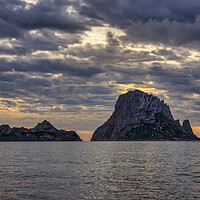 Buy canvas prints of Photography with an Es Vedrá and Es Vedranell in a dramatic sunset by Vicen Photo