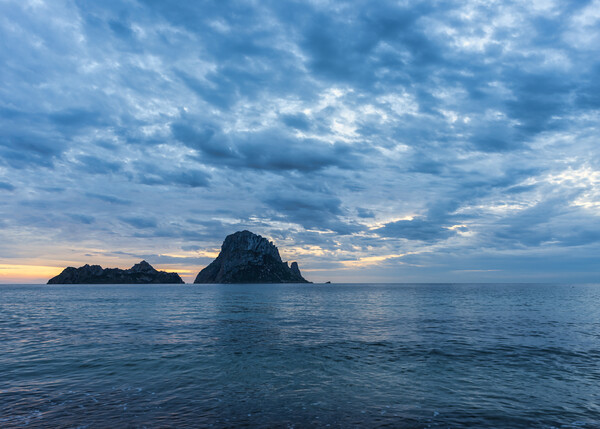Photography with a cloudy sunset from Cala d'hort with Es Vedra as the protagonist Picture Board by Vicen Photo