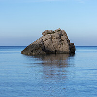 Buy canvas prints of Photography with a lonely little island in Ibiza on a calm day at sea by Vicen Photo