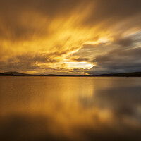 Buy canvas prints of Photograph with a calm lake in Soria in a golden sunrise by Vicen Photo