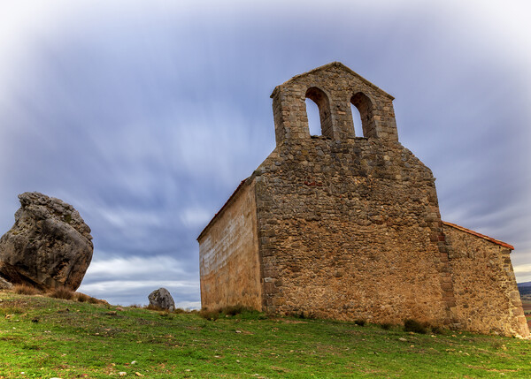 Photograph with a lonely hermitage in Gormaz Picture Board by Vicen Photo