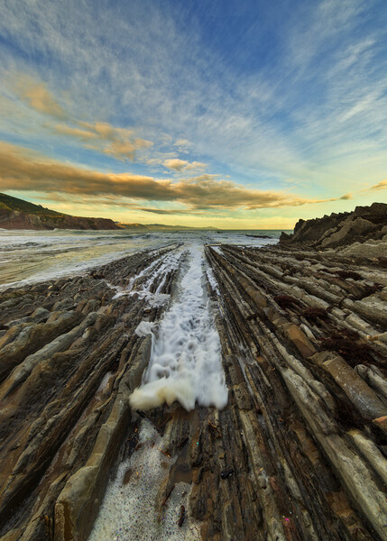 Photography with the flysch of Zumaya in a sunset Picture Board by Vicen Photo