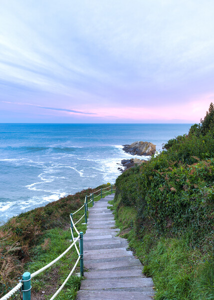 Photography with some stairs to the Cantabrian in Zarautz Picture Board by Vicen Photo