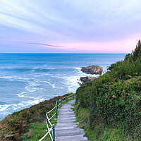 Buy canvas prints of Photography with some stairs to the Cantabrian in Zarautz by Vicen Photo