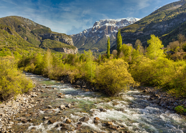 Photography with river water between the mountains of the Pyrenees Picture Board by Vicen Photo