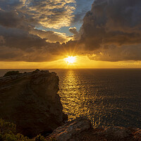 Buy canvas prints of Photography with the sunrise sun at Cabo Martinet in Ibiza by Vicen Photo