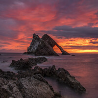 Buy canvas prints of Sunrise at Bow Fiddle Rock by Ken le Grice