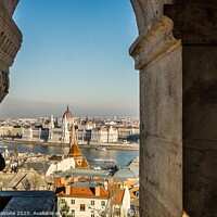 Buy canvas prints of View of Budapest Parliament from the Fishermen's Bastion by Sergio Falzone