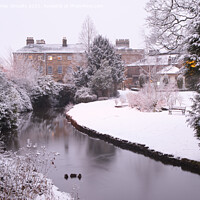 Buy canvas prints of River Wye running through the snowy town of Buxton by Christopher Shoults
