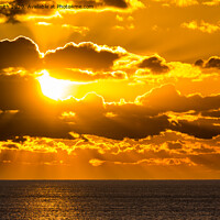 Buy canvas prints of Atmospheric sunset over sea by Geoff Smith