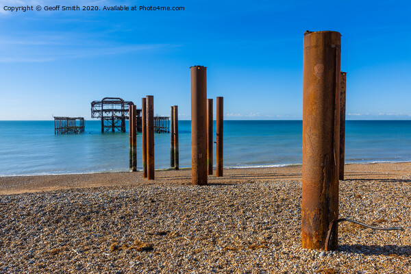 Brighton West Pier remains Picture Board by Geoff Smith