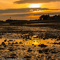 Buy canvas prints of Sunset on Rustington Beach by Geoff Smith