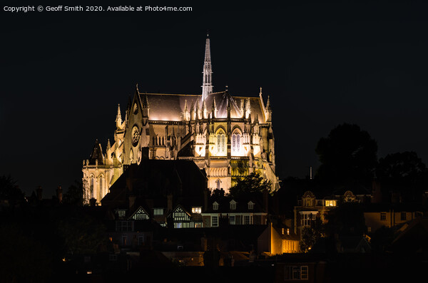 Arundel Cathedral at night Picture Board by Geoff Smith