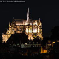 Buy canvas prints of Arundel Cathedral at night by Geoff Smith