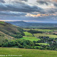 Buy canvas prints of Fulking & view of South Downs by Geoff Smith