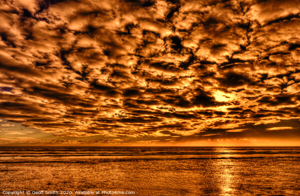 Golden Orange Sunset at Sea Picture Board by Geoff Smith