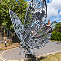 Buy canvas prints of Butterfly sculpture at Chichester Canal by Geoff Smith