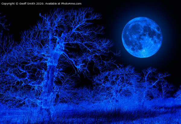 Electric Blue Moon Picture Board by Geoff Smith