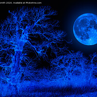 Buy canvas prints of Electric Blue Moon by Geoff Smith