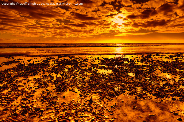 Golden Coastal Sunset Picture Board by Geoff Smith