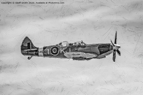 WWII Spitfire Painterly Picture Board by Geoff Smith