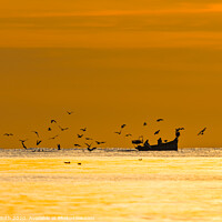 Buy canvas prints of Fishing at Sunset by Geoff Smith