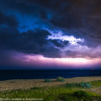 Buy canvas prints of Lightning at Sea in Littlehampton by Geoff Smith