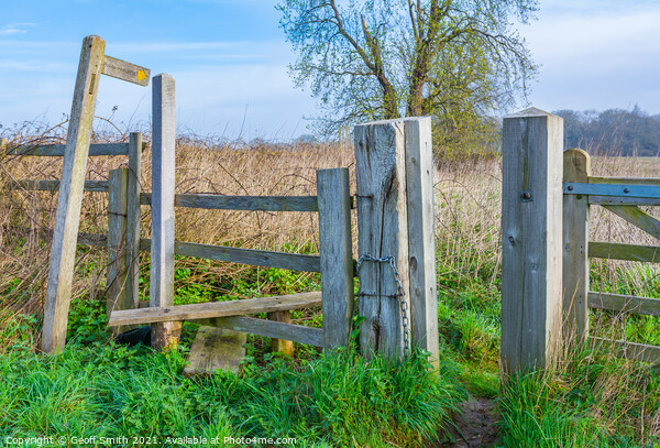 Wooden Stile in British Countryside Picture Board by Geoff Smith