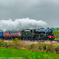 Buy canvas prints of Steam Train Painting by Geoff Smith