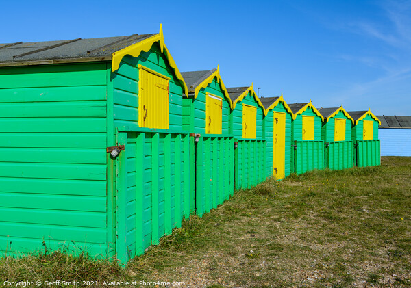 Beach Huts in Littlehampton Picture Board by Geoff Smith