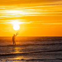 Buy canvas prints of Kite Surfer at Sunset by Geoff Smith