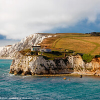 Buy canvas prints of Tennyson Down and Fort Redoubt Freshwater Bay by Allan Bell