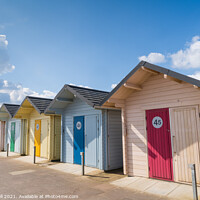 Buy canvas prints of Beach Huts Mablethorpe Promenade Lincolnshire by Allan Bell